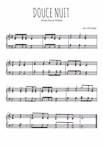 Téléchargez l'arrangement pour piano de la partition de Douce nuit en PDF